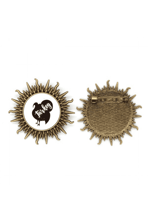 Turkey Black And White Animal Metall Sonne Brosche Haken Pin