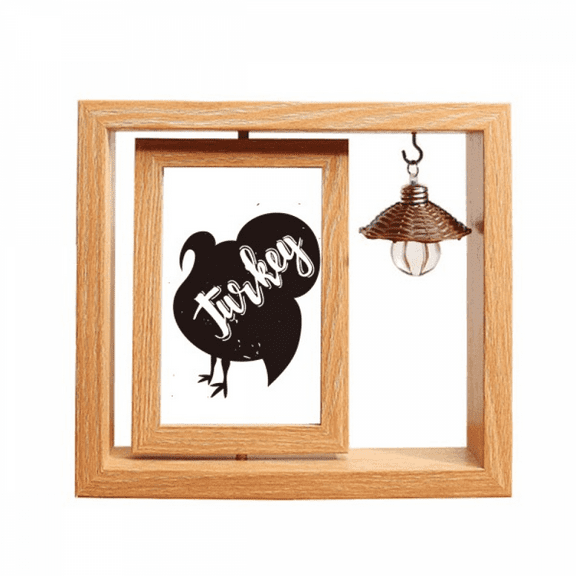 Turkey Black And White Animal Wooden Rotating Picture Photo Frame 4x6