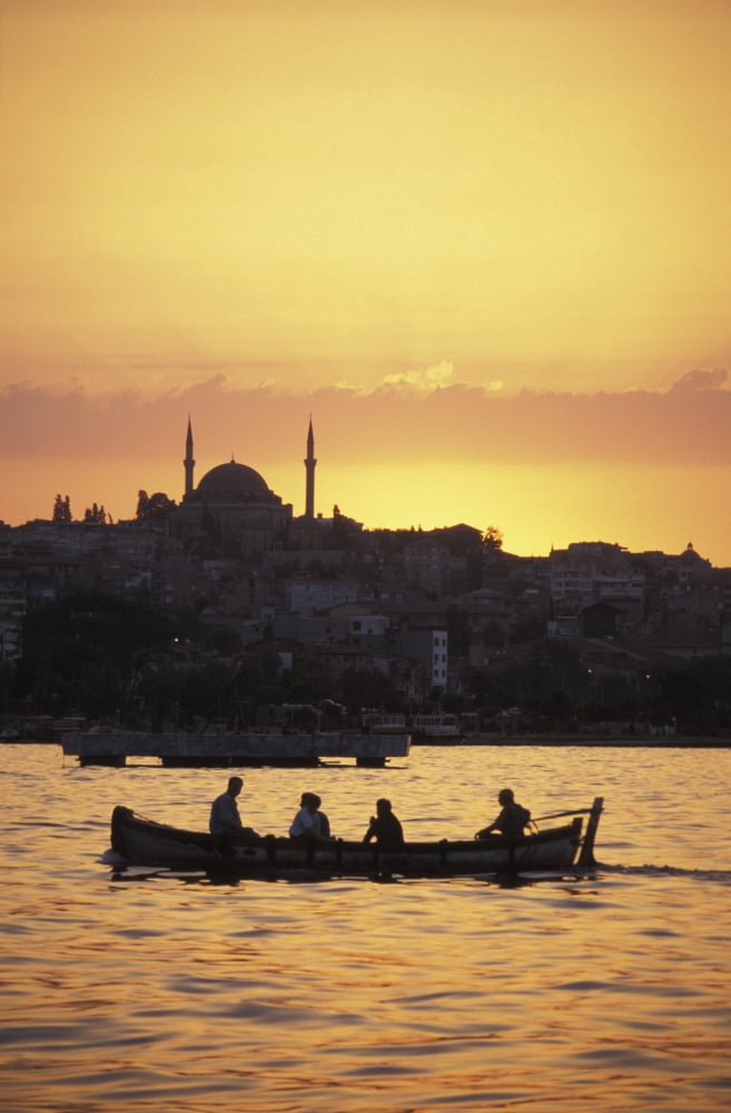 Turkey Boat On The Bosphorus At Sunset Istanbul Canvas Art - James Sparshatt Design Pics (24 x 38)