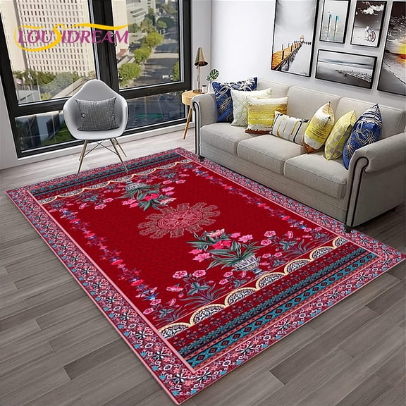 Turkey Bohemian Persian Flower Carpet Rug for Home Living Room Bedroom Sofa Doormat Kitchen r Area Rug Non-slip Floor Mat