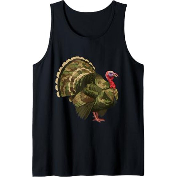 Turkey Camo Hunting Hunter Graphic Tank Top Size S-3XL