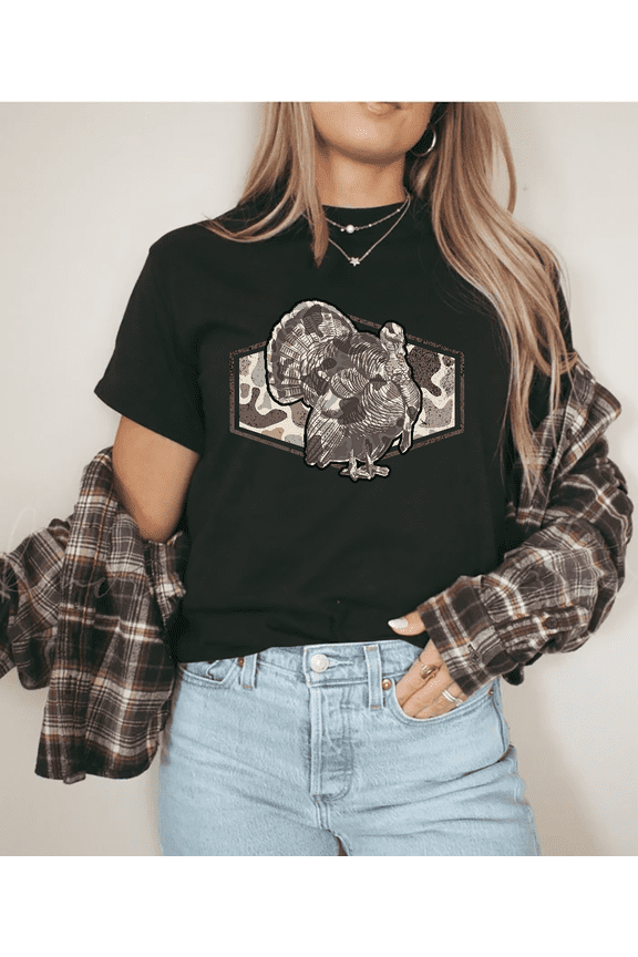 Turkey Camo Hunting Marsh Camouflage Game Graphic Unisex T-Shirt V15511, up to Size 5XL