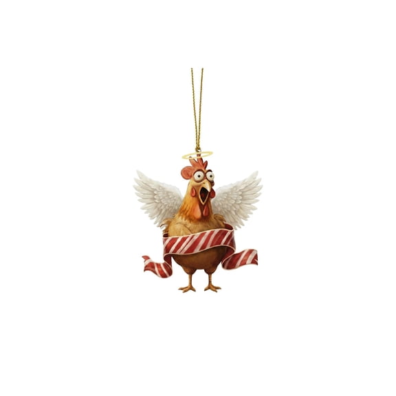 Turkey Christmas Ornament, 2D Flat 0.1 inch Thick, 3.1 inch Single Piece Hanging Decoration, for Thanksgiving Christmas Tree Home Party Holiday Wall Window Decor