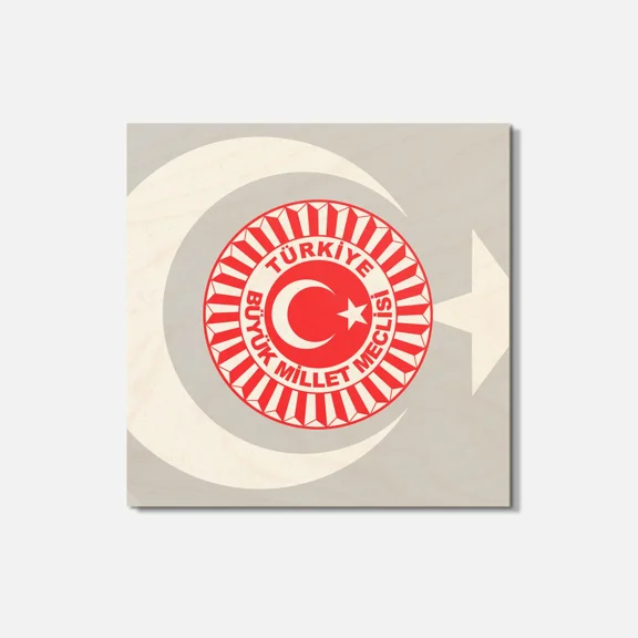 Turkey Coat Of Arms 4'' X 4'' Square Wooden Coaster