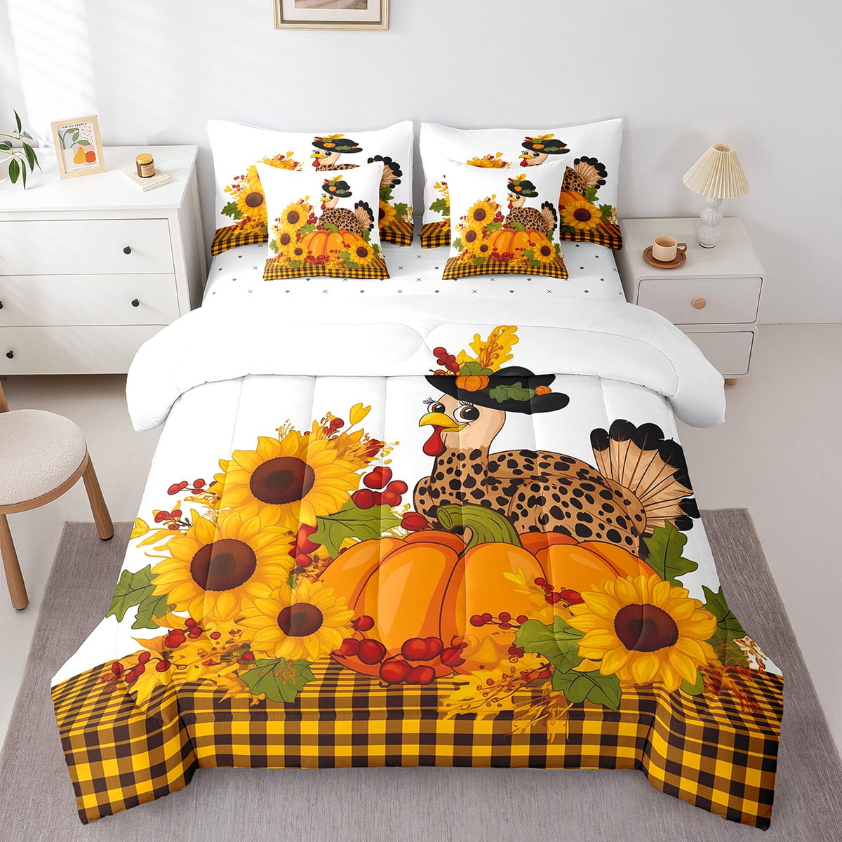Turkey Comforter Set King Size with Sheets 7 Pieces Bed in a Bag