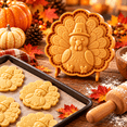 Turkey Cookie Decorating Mold for Thanksgiving Baking, Embossed Pilgrim ...