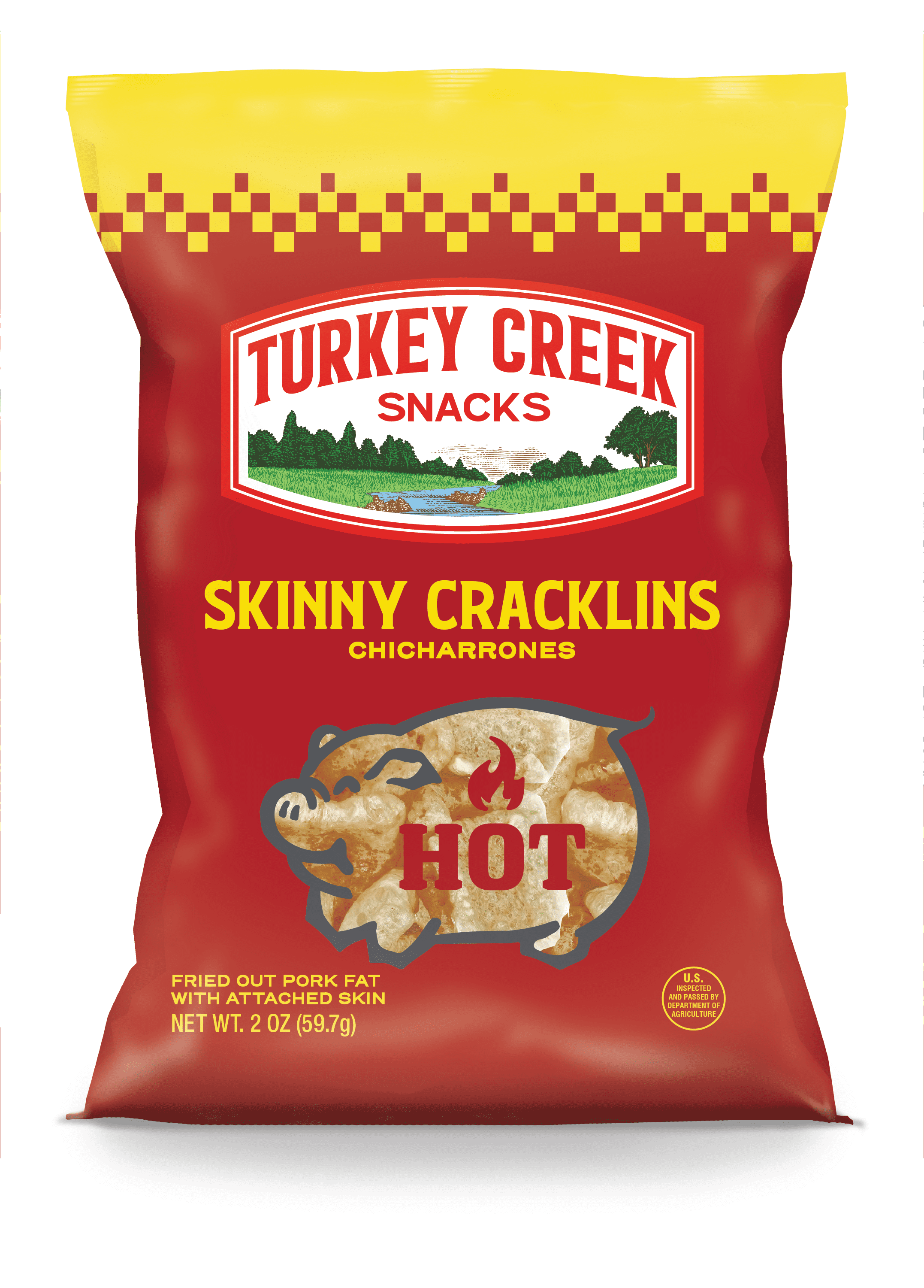Turkey Creek 2OZ Skinny Hot Cracklins Bag