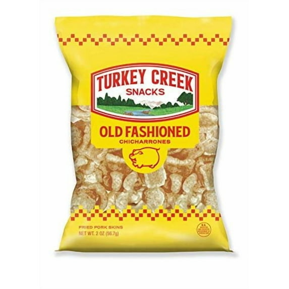 Turkey Creek - Americas Best Fried Pork Skins, offers a 12-Bag Straight Pack of its Quality Pork Rinds. These Pork Skin ChipsChicharrones are packed with Original 12 - 2.0 oz bags.