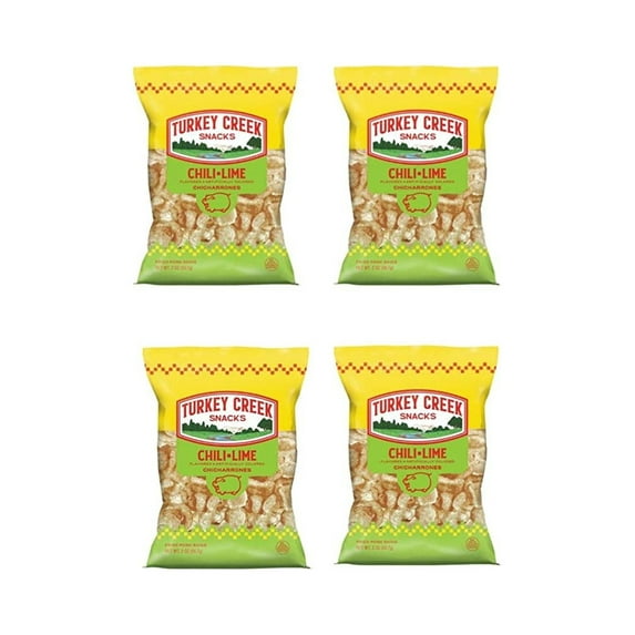Turkey Creek Trading Company Fried Pork Skins Chili Lime 2oz, 4 Pack