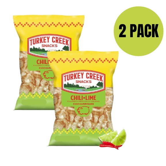 Turkey Creek Chili Lime Chicharrones, Fried Pork Rinds, 4 oz (Pack of 2) - Keto & Paleo Friendly, Low Carb, Gluten-Free High Protein Snack