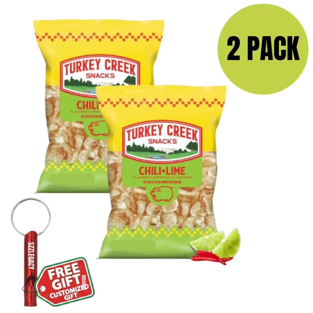 Turkey Creek Chili Lime Chicharrones, Fried Pork Rinds, 4 oz (Pack of 2 ...
