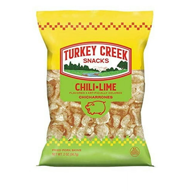 Turkey Creek Fried Pork Skins Rinds Chicharrones ChiliLime Flavor 2.0