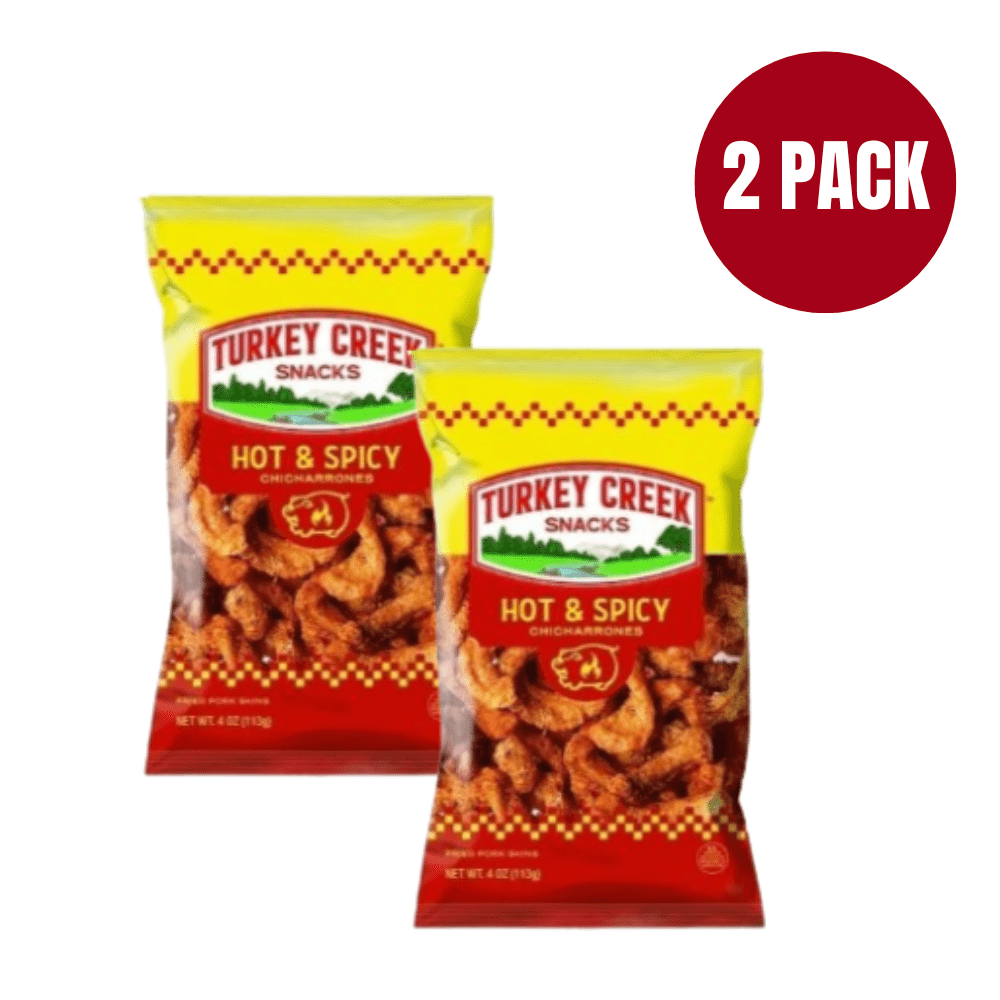 Turkey Creek Hot Pork Skins, Spicy Crunchy Pork Rinds, 4 oz Bags, 2 ...