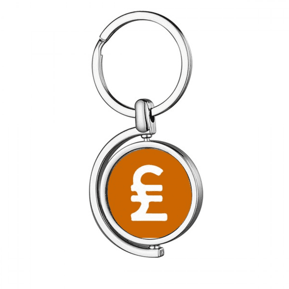 Turkey Currency Symbol Lira TRY Rotating Keychain Metal Keyring Holder