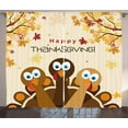 thumbnail image 1 of Ambesonne Turkey Curtains 2 Panel Set, Happy Thanksgiving Wording, 108" x 90", Multicolor, 1 of 3