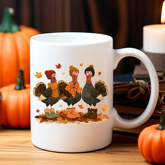 Turkey Day Coffee Mug, Festive Thanksgiving Mug, Home Decor Gift