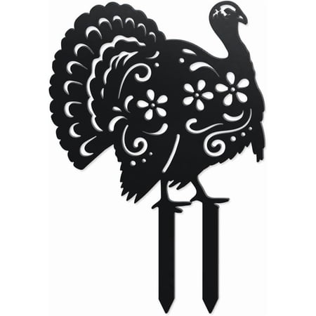 Turkey Decorative Silhouette Garden Stakes Metal Turkey Animals Stakes Statues Ornaments Lovers Gifts Yard Art Black Silhouette Yard Outside Decor for Backyard Patio 8.27x12.2 Inch diy