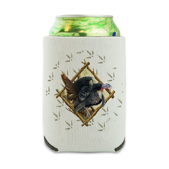 Turkey Diamond Can Cooler - Drink Sleeve Hugger Collapsible Insulator - Beverage Insulated Holder