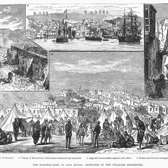 Turkey Earthquake 1883. Nsketches From Towns And Villages Destroyed By