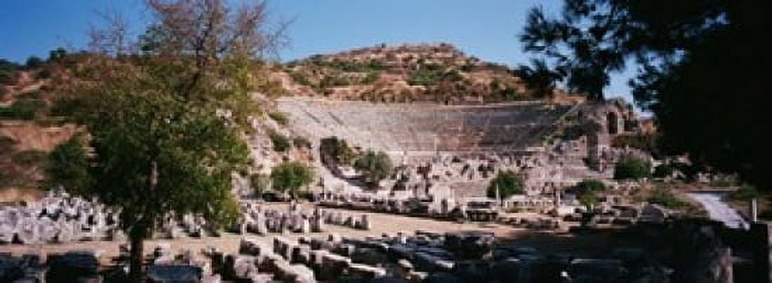 Turkey Ephesus main theater ruins Canvas Art - Panoramic Images (18 x 7)