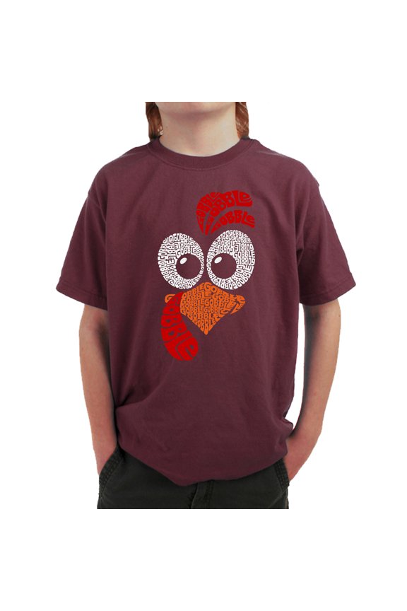 Turkey Face - Boy's Word Art T-Shirt