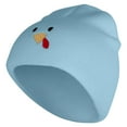 thumbnail image 1 of Turkey Face Embroidered 8 inch Acrylic Short Blank Beanie - Lt Blue OSFM, 1 of 5