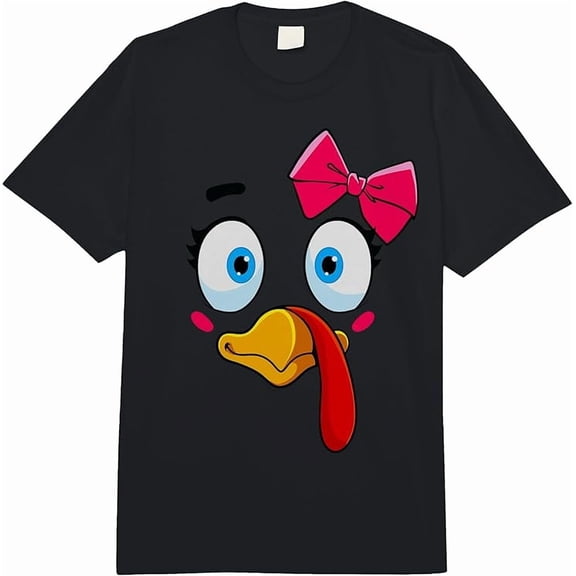 Turkey Face Funny Thanksgiving Costume Holiday Unisex T-Shirt for Casual Everyday up to 5XL