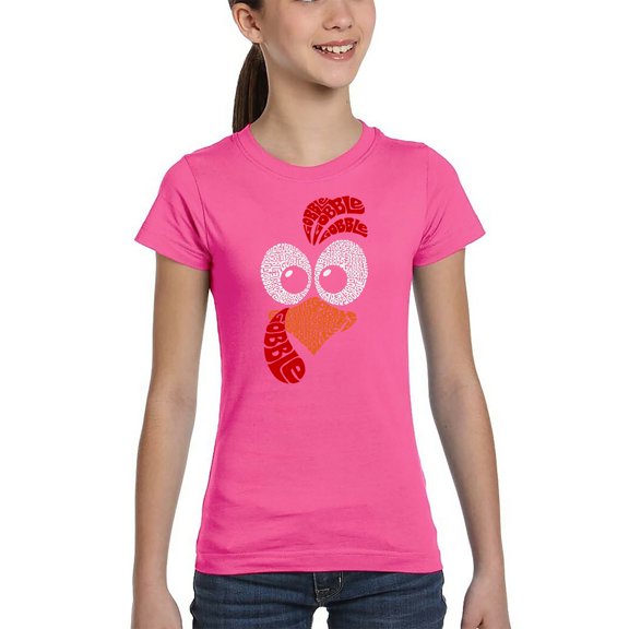 Turkey Face - Girl's Word Art T-Shirt