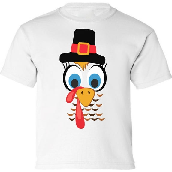 Turkey Face Graphic Shirt - Happy Thanksgiving Day Infant Shirt - Christian T-Shirt Boys Girls Thanksgiving Outfit