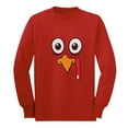 thumbnail image 1 of Turkey Face Shirt Cute Little Turkey Funny Thanksgiving Long sleeve kids T-Shirt Medium Red, 1 of 6