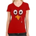 thumbnail image 1 of Tstars Turkey Face Shirt Funny Thanksgiving Women's Fitted V Neck TShirt XX-Large Red, 1 of 7