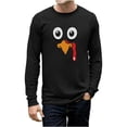 thumbnail image 1 of Tstars Turkey Face Shirt Gobble Funny Thanksgiving Long Sleeve Shirts for Men Small Black, 1 of 6