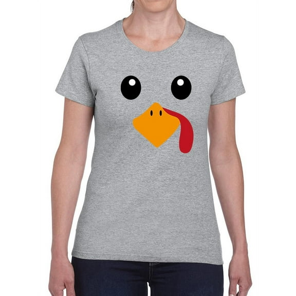 Turkey Face Women Shaped T-Shirt, Female Large