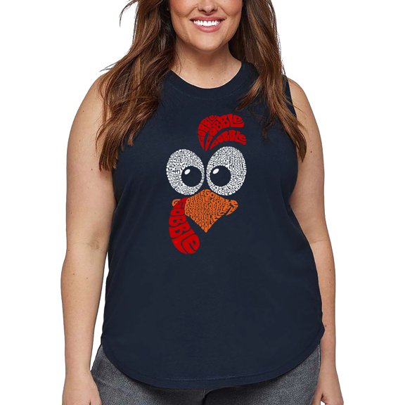 Turkey Face - Women's Plus Size Word Art Tank Top