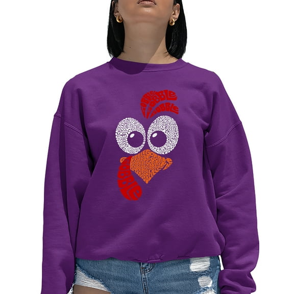 Turkey Face - Women's Word Art Crewneck Sweatshirt