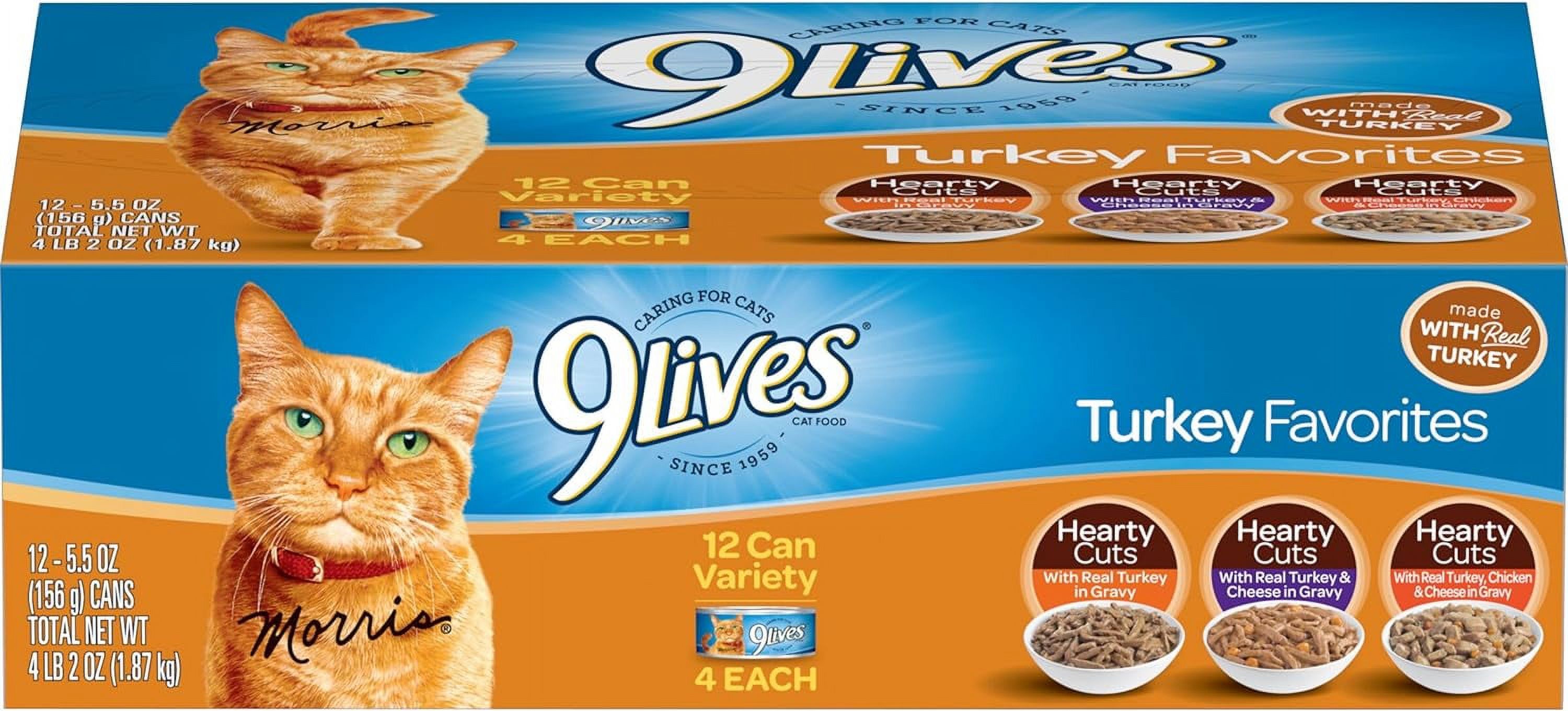 Turkey Favorites Variety Pack Wet Cat Food, 5.5Ounce Can, Pack of 12