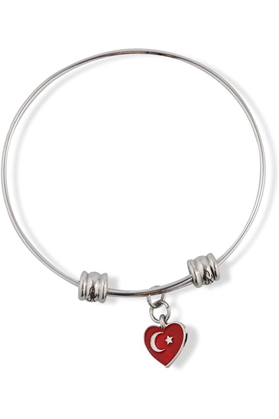Turkey Flag Bracelet | Turkish Flag Fancy Charm Bangle