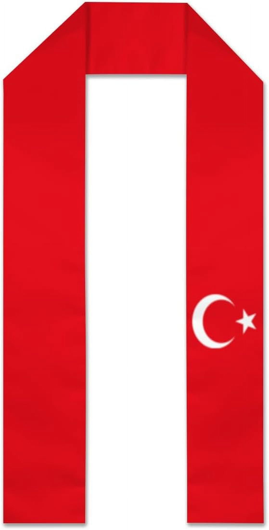 Turkey Flag Graduation Stole Graduate Shawl Sash Scraf Gift For Abroad ...