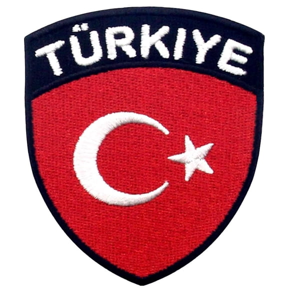 Turkey Flag Shield Patch Embroidered National Morale Applique Iron On Sew On Turk Emblem