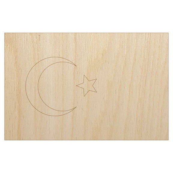 Turkey Flag Wood Shape Unfinished Piece Cutout Craft DIY Projects - 4.70 Inch Size - 1/8 Inch Thick