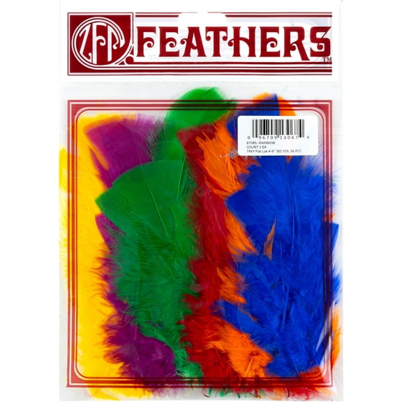 Zucker Turkey Flat Feathers 36/Pkg-Rainbow