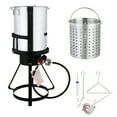 thumbnail image 1 of Turkey Fryer Kit, 30QT Aluminum Turkey Deep Fryer w/Baskets & Stand, 55000 BTU Propane Burner, Thermometer, Marinade Injector, Turkey Rack & Rack Lifter, for Outdoor Cooking, 1 of 9