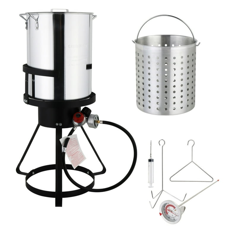 Triple Tree Turkey Fryer Kit, 30QT Aluminum Pot, 55000 BTU Burner