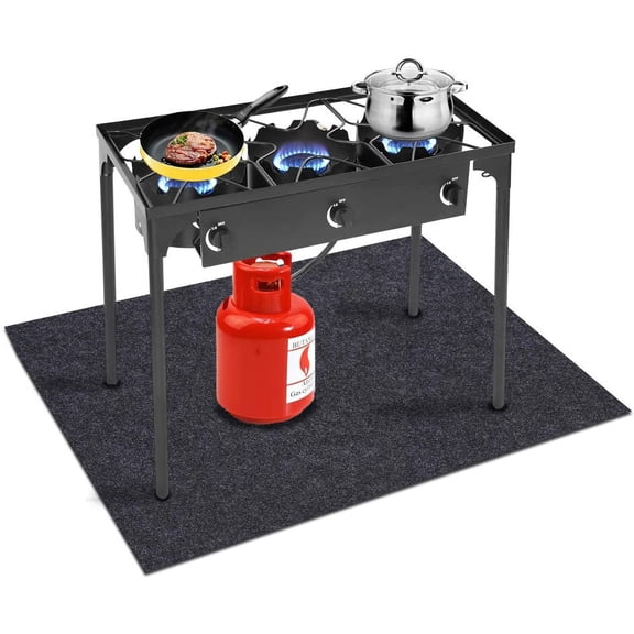 Turkey Fryer Mat For floor surface/Absorbent mat Lightweight Washable Floor Mat to Protect Decks and Patios from Grease Splatter Against Damage Oil Stains or Spillsback Non-slip (3640)