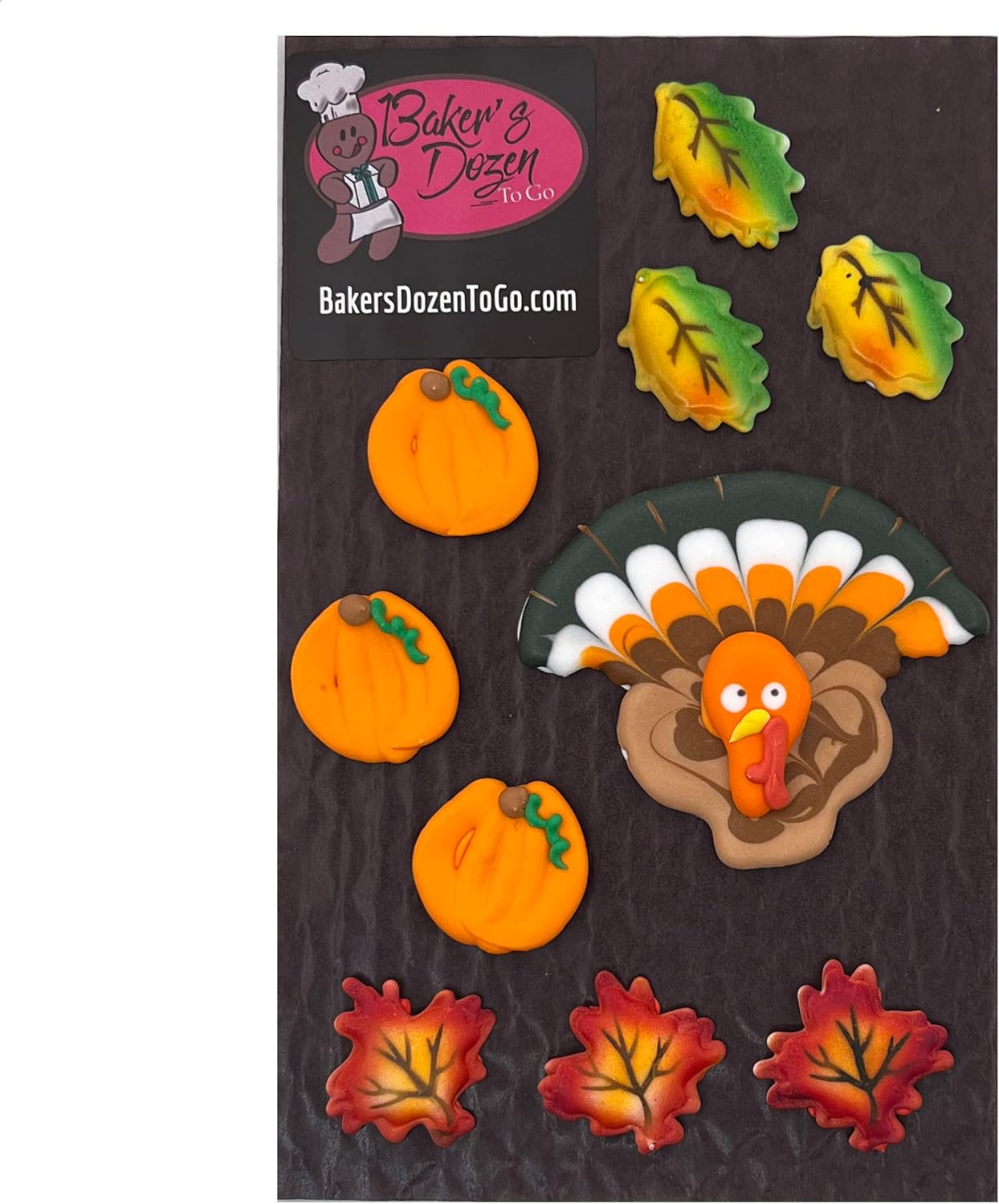 Thanksgiving Ramo Toppers Turkey Full Body Cake Topper- 10pc Candy Edible Icing Thanksgiving Fall ...