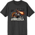 thumbnail image 1 of Turkey Gobblezilla Adult Charcoal Crew Neck Short Sleeve Tee-Medium, 1 of 2
