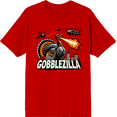 thumbnail image 1 of Turkey Gobblezilla Adult Red Crew Neck Short Sleeve Tee-XXL, 1 of 2