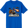 thumbnail image 1 of Turkey Gobblezilla Adult Royal Blue Crew Neck Short Sleeve Tee-Medium, 1 of 2