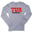 thumbnail image 1 of Turkey Handball - Olympic Games - Rio - Flag Men's Long Sleeve Grey T-Shirt, 1 of 2