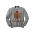 thumbnail image 1 of Turkey Head Thanksgiving Sweatshirt Large Grey, 1 of 1